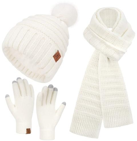 Bequemer Laden Gorro Termico Bufanda y Guantes Mujer para Clima Frío Regalo