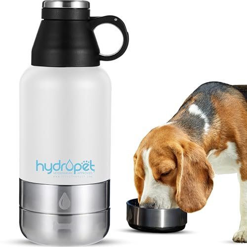 Hydropet Portable Dog Water Bottle (64 oz) - Insulated Dogs & Cats Travel Bottles, Stainless Steel - Detachable Dog Food Bowl and Water Bowl - Great for Daily Walks - Puppy Essentials & Accessories