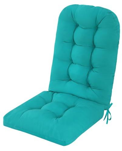PRIMEPATIO Adirondack Chair Cushion, Rocking Chair Cushions Outdoor Waterproof, Replacement High Back Cushioned Seat Pad with Ties for Indoor Patio Porch Garden, 49x20x5 Inch Set of 1, Blue