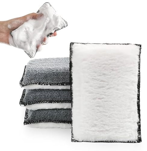 Set di 4 cuscinetti per scrub pulizia per interni auto spugna