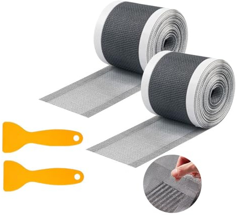 Auriselle 2 pièces 10cm*5m Tamis Douche, Tamis à Cheveux jetable Évacuateur Cheveux Sink Strainer Spatule en Plastique Caniveau Baignoire Maille Fine Catcher Stickers Peut être coupé sur Mesure