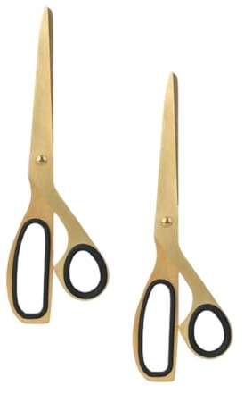 2PCS Sewing Scissors,Golden Scissors Stainless Steel Scissors Fabric Scissor Cloth Tailor Scissor Gold Scissors for Office and Home Black Gold