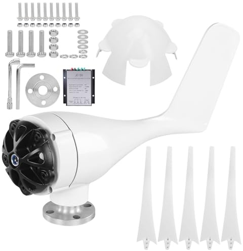 Aramox Kit d'éoliennes 400 W, Générateur à Aimant Permanent 12 V/24 V/48 avec 5 Pales, Alliage Résistant aux Hautes Températures pour Bateaux, Cabines, Maisons Mobiles (24V)