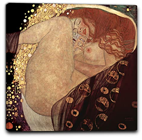 Niik Quadro + Telaio (BC) danae di gustav klimt 60 x 60 x 1,7 cm falso d'autore stampa su tela
