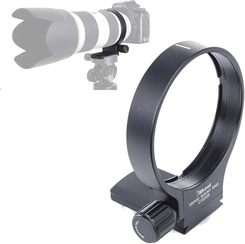 Tripod Mount Ring, iShoot 78mm Lens Collar Support for Canon EF 70-200mm f/2.8L is/II/III USM, 100-400mm f/4.5-5.6L is USM and 300mm f/4L is USM Lens, Built-in Arca-Swiss Type Quick Release Plate