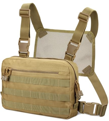 WYNEX Bolsa táctica para el pecho, kit de reconocimiento, bolsa frontal de combate EDC para juego de guerra