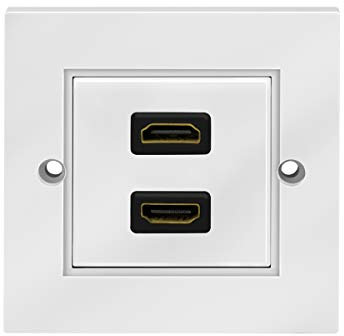 BIGtec Prise murale HDMI - 2 prises - Montage encastré - 2 prises A - 2 prises A - HDMI High Speed avec Ethernet 3D Full HD HDTV 4K 2160p