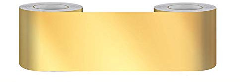 Bordure de papier peint Miroir doré Décoration murale amovible Frise Murale Autocollant en PVC Plinthe Autocollant imperméable 5cm X 500cm