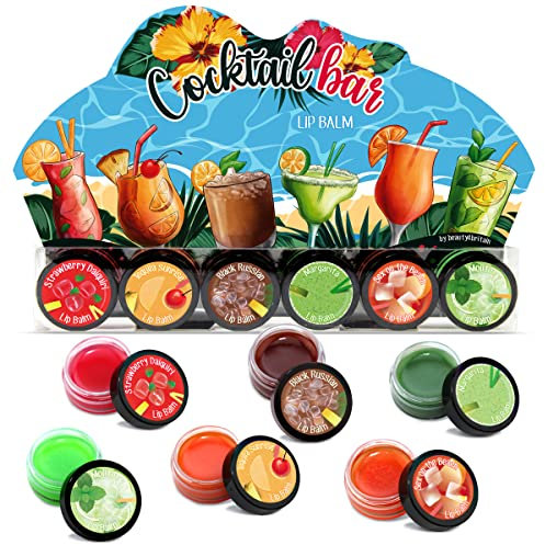 Beauty4Britain Set di 6 Balsami Labbra - Irresistibili Cocktail Unisex: Mojito, Tequila Sunrise, Black Russian, Margarita, Sex on the Beach, Strawberry Daiquiri