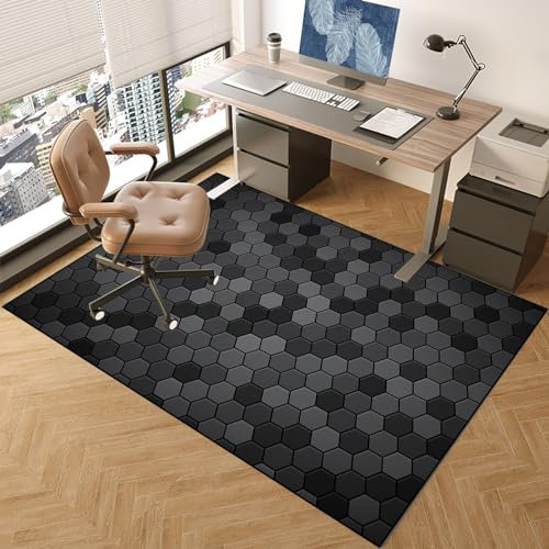 Bodenschutzmatte, 120 x 140 cm Anti Silp Gaming Bürostuhl Stuhlmatten für Teppiche mit niedrigem Flor und Hartholzböden, Schreibtischstuhl Unterlage für Spielzimmer Schlafzimmer Wohnzimmer und Büro