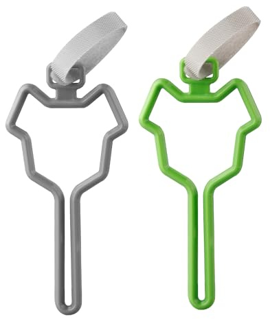 Rumyve 2 Pcs Dog Poop Bag Holder,Hands Free Waste Litter Bag Carrier Dispenser,Lightweight Dog Accessories Pet Supplies for Leash Trash Walking Outdoor All Traction Rope(Green and Gray)