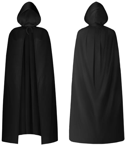 AOOWU kappa med huva, lång kappa vuxen svart och lila vampyr, halloween kappa vuxen medeltida häxa älva död, cape kostym halloween dam herr för karneval