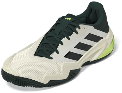 Adidas Men's Barricade 13 Clay Court Tennis, Off White/Black/Aurora Ivy, 12