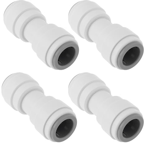 SG Store 4 connettori dritti da 12 mm per tubo dell'acqua, accoppiamento diritto da 12 mm, parte Peplace PM0412E WS1204 per collegamento tubo dell'acqua, bianco