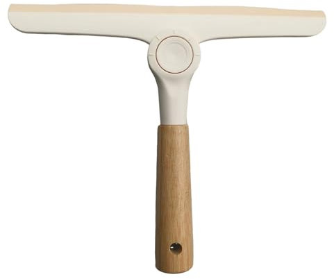 Rotating Blade All Purpose Silicon Squeegee,Shower Window Squeegee Shower Wiper Scraper Cleaner,with an ergonomic Grey Handle,for Bathroom Floor Kitchen Wet Room Mirror Car Window Glass Cleaning