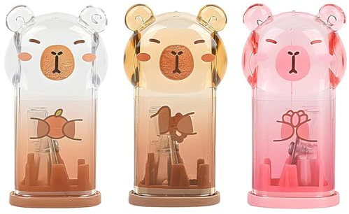 WERIGONI Temperamatite Capybara, Temperamatite Manuale, 3 Pezzi, Multicolore