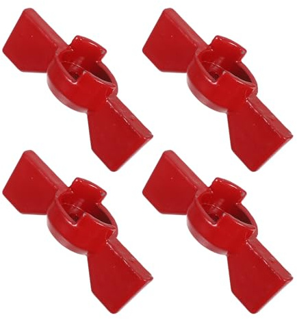 VALICLUD Poignées de Vanne Papillon Commande Précise et Ergonomique Rouge en Alliage D'aluminium Lot de 4 Remplacement pour Robinet Extérieur de Jardin