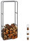 Relaxdays Kaminholzregal, Holzscheite Stapelhilfe, aus Stahl, innen und außen, Brennholzregal, HxB 150x60 cm, anthrazit