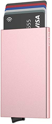 VULKIT Men's or Women's Automatic Metal Credit Card Holder Pop Up Credit Card Holder RFID Blocking