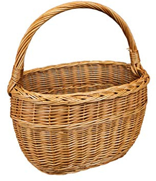 Pilkorg, shoppingkorg, frukt- eller grönsakskorg, svampkorg, picknickkorg 40 x 26/H 23/42 cm