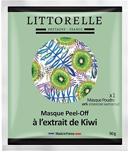 Littorelle – 1x Maschera Viso Peel-Off Esfoliante al Kiwi – Prodotto in Francia – Rivitalizza,Tonifica e Protegge la pelle – Antiossidante, Rimpolpante, Anti-Invecchiamento- Tutti i tipi di pelle
