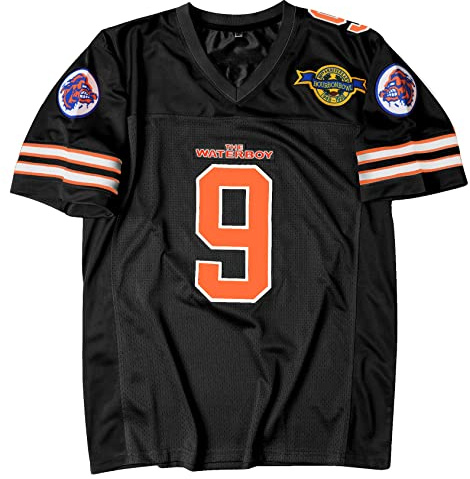 Maillot de football des années 90 pour fête, Bobby Boucher #9 The Waterboy Sandler 50e anniversaire, noir, XX-Large