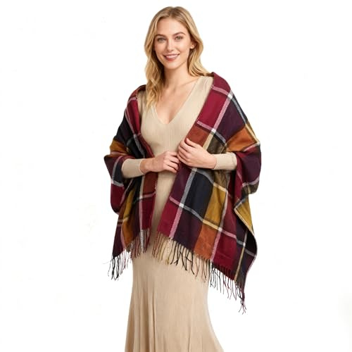 Oak & Tea dam Women Winter Warm Tartan Scarf Scarf