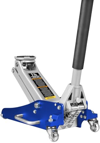 Big RED Floor Jack 1.5 Ton (3,000 lb) Capacity,Aluminum and Steel Hydraulic Low Profile Car Jack with Dual Piston Quick Lift Pump,Lightweight Racing Floor Jack for Vehicle,Blue
