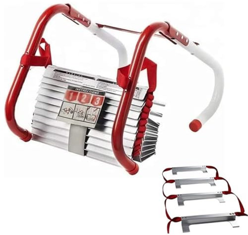 Cashwise Scala antincendio, Scala antincendio da 2 a 6 Piani Scala di Emergenza Portatile per l'arrampicata con pioli Antiscivolo per finestre e balconi,4M/13FT