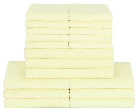 ZOLLNER 19-teiliges Handtuch-Set 10 Gästehandtücher (ca. 30 x 50 cm), 6 x Handtücher (ca. 50 x 100 cm), 3 x Duschtücher (ca. 70 x 140 cm) - weich und saugfähig, waschbar bis 60°C - Baumwolle - Beige