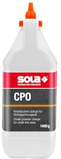 Sola CPO Schlagschnurkreide Orange - Füllmenge 1400 g - Schlagschnurpulver Orange, Ersatz-Kreide für Schlagschnur - gut sichtbar auf allen Oberflächen, sehr gute Hafteigenschaften, leicht abwaschbar