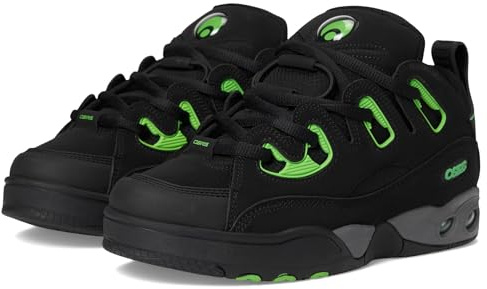Osiris D3 E Skate-sko för män, Svart/kol/grön, 44.5 EU