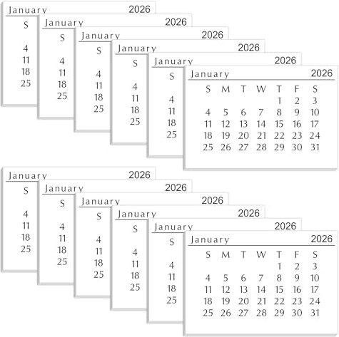 MotiMind 2026 Mini Calendar 3 x 2 Inch Small Paper Tear off Calendar for Scrapbooking for Home Family Office