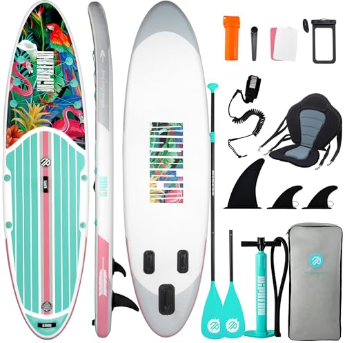 Niphean SUP Gonfiabile Adulti con Tutti gli Accessori, 320cm Stand up Paddle Gonfiabile per Tutti i Livelli, Paddle Board con Capacità di 200kg per 2 Persone, Tavola da SUP Gonfiabile con Sedia