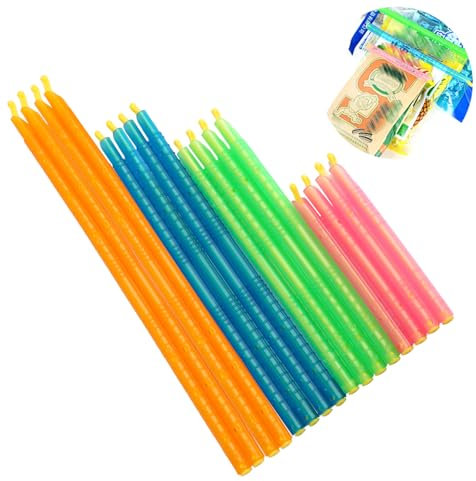 Annlpoy 16 pièces Fermeture Sachet Alimentaires Clips pince sachet alimentaire sac fermeture de sac en 4 tailles réutilisables, pour ranger les snacks, le café et les céréales dans la cuisine