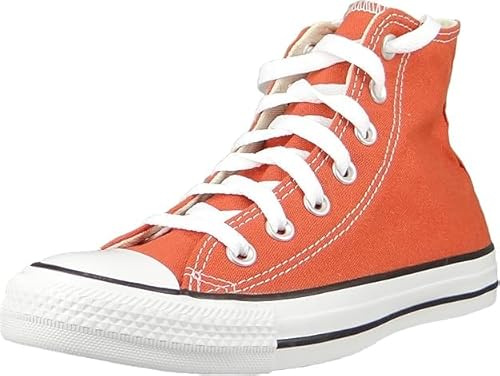 Divadames Womens High Top Lace Up Flat Canvas Pumps Ladies Casual Plain Shoes Size (Orange, UK Footwear Size System, Adult, Women, Numeric, Medium, 7)