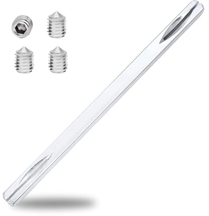 Tige Poignée Carrée, 8 mm x 150 mm Broche Carrée Poignée de Porte Acier Tige de Broche en Acier Massif Barre Tige de Rechange pour Poignée de Porte avec 4 Vis