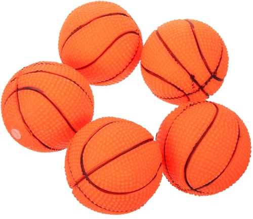 DIYEAH Set 5 Pezzi Giocattoli Squittenti per Cani di Piccola Taglia, Palline Basket Morbide in Vinile, Giocattoli Interattivi per Cuccioli per Addestramento e Distrazione