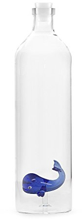 Balvi Botella Atlantis Blue Whale con Figura en Forma de Ballena Azul en el Interior Borosilicato