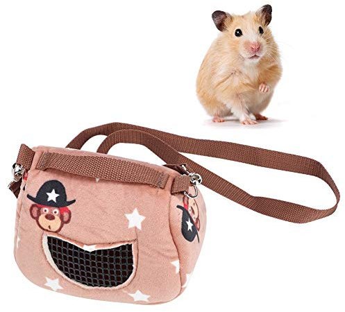 Tragetasche für Haustiere, tragbare atmungsaktive ausgehende Hamster-Tasche Kaffee-Flanell tragbare tragbare atmungsaktive ausgehende Haustier-Hamster-Tragetasche für kleine Haustiere Guinea(S)