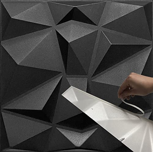 5qm / 3D Wandpaneele !!!Selbstklebend!!! Wandverkleidung Deckenpaneele Platten Paneele DIAMANT BLACK POLYSTYROL MATERIAL (5qm = 20Stück)