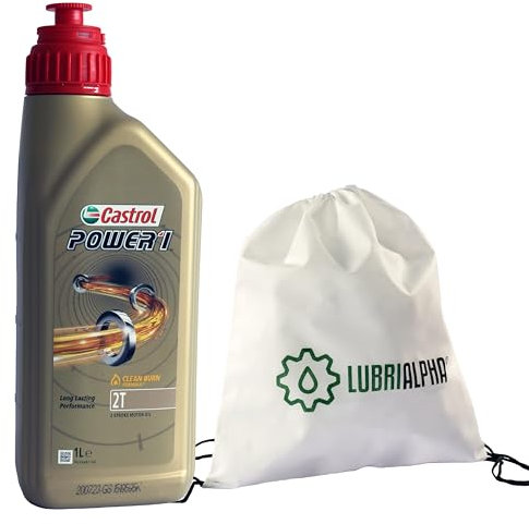 LUBRIALPHA - Olio Motore 2 Tempi 2T | Lubrificante Semisintetico | Per Scooter e Motociclette | Conforme API TC, JASO FD | Confezione 7x1lt | Portachiavi Cavatappi
