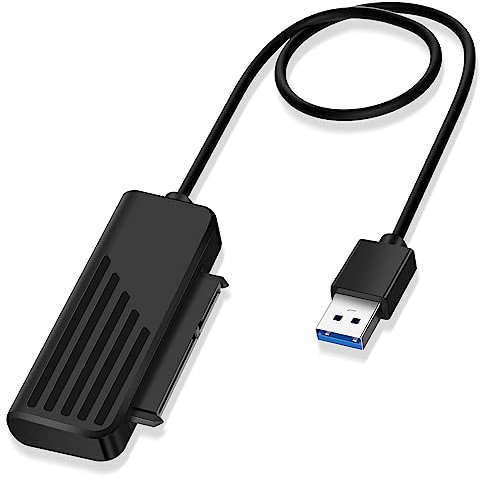 Ainiv SATA auf USB-Kabel, USB 3.0 auf SATA Adapter, 5Gbps High-Speed 3.0 zu SSD/HDD/2,5 Zoll SATA III Festplatten Adapter Konverter mit 45cm Kabel für Windows, MacOS, ChromeOS, Linux usw.