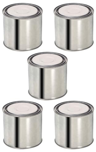 jojofuny 5pcs Metal Paint Cans with Lids 0.4L Airtight Can Oil Paint Bucket Pigment Oil Sealing Touch up Container for Metal Storage Bucket Tinplate