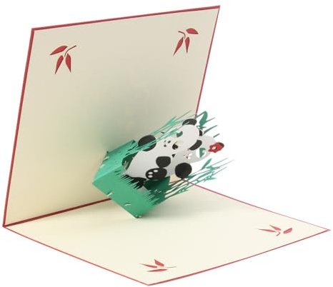 UTHCLO 1st Grattiskort Med Papperspanda Kreativ -up Design För Examensfirande Födelsedagar Och Högtider Unik Handgjord Souvenir Uttrycka Ditt Grattis
