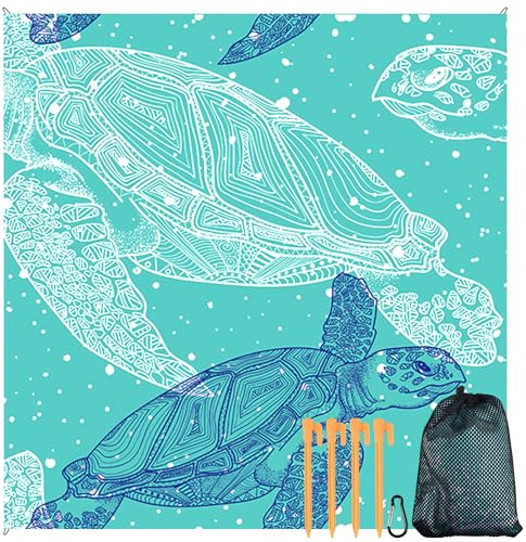 Funmo Serviette de Plage en Microfibre, Couverture de Plage Extra Large, Tapis de Plage Imperméable 210 x 200 cm, Couverture Pique Niques Portable, Tapis de Plage Anti-Sable, pour Voyages, Camping