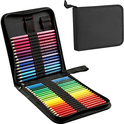 36 Trous Trousse à Crayons de Couleurs Sac à Crayons de Dessin Grande Capacité Pochette à Crayons de Couleur Professionnel en Nylon Trousse de Transport Étanche pour Adultes Etudiants Artistes 14 Ans+
