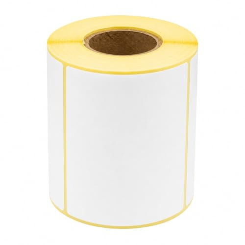 MDlabels Etiquetas térmicas blancas en rollo de 100 x 60 mm, 500 unidades, adhesivo permanente, para código de barras, etiquetas adhesivas blancas para escribir
