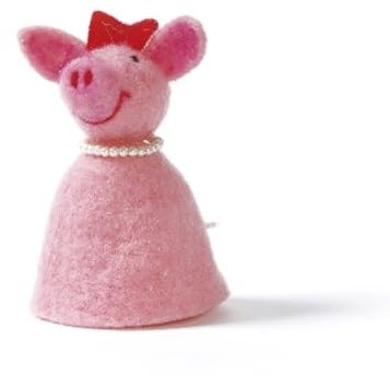 LK Trend & Style Decorative Egg Cosy, Simply Over the Egg in the Egg Cup Warmers, Handmade from Felt, Breakfast Table Decoration (Pig 10 cm)
