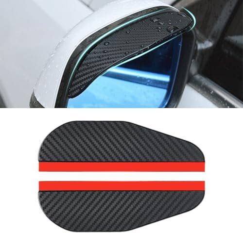 HLTTXS Copripioggia per Specchietto Retrovisore Auto per Ford Mustang GT, Copertura Antipioggia, Specchietto Retrovisore Pioggia Visiera,C/Carbon Fibre